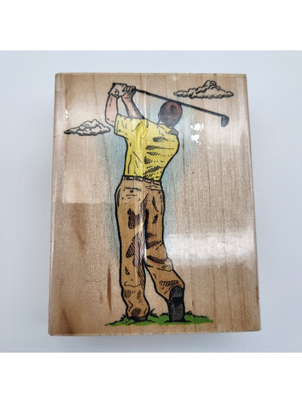 VTG Golf Golfer Under Par swing Rubber Stamp Scrapbook Dad